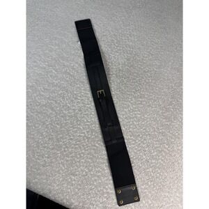 White House Black Market Belt Womens XS Black Stretch Leather Waist Buckle